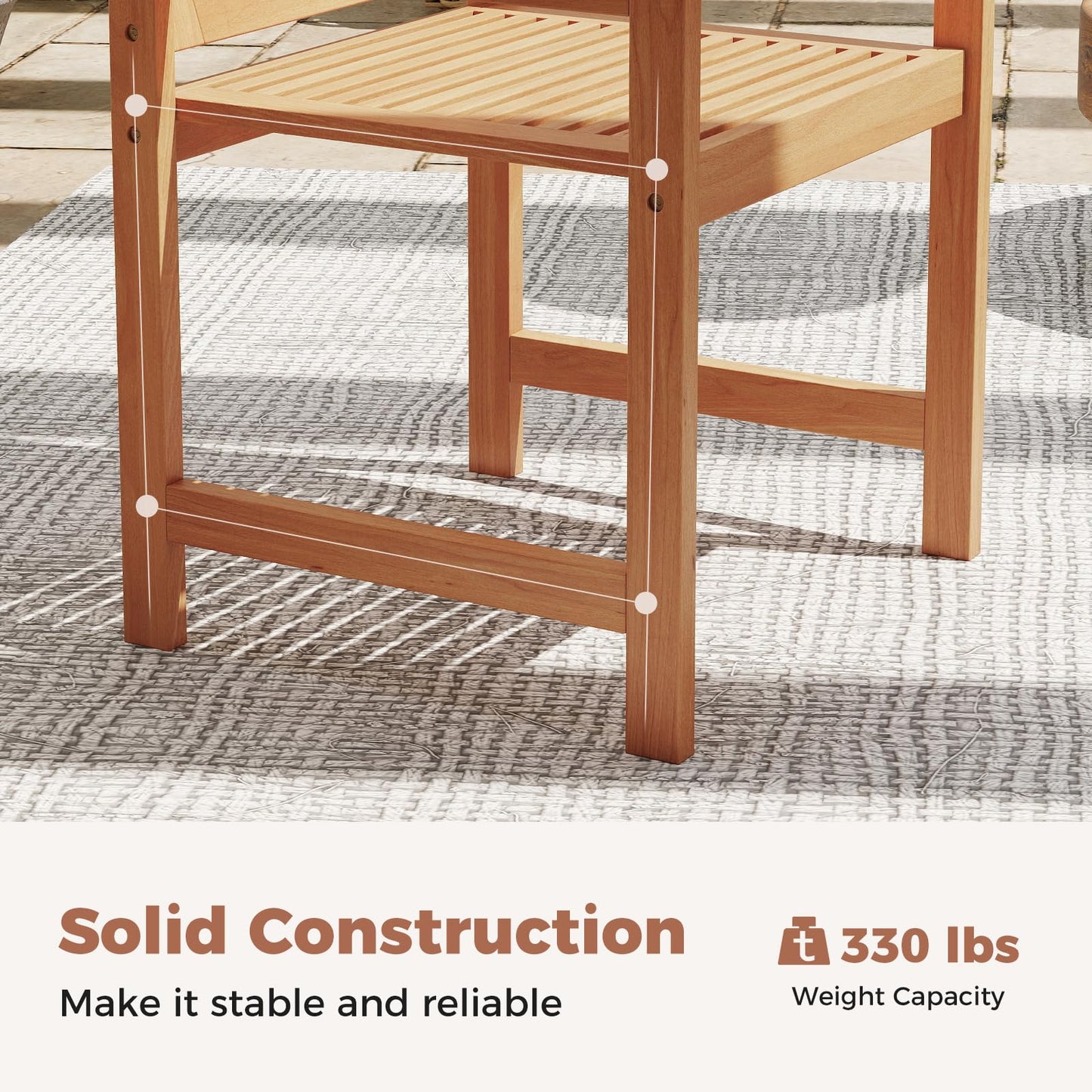 Tangkula 7 Piece Patio Wood Dining Table Set