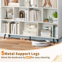 Tangkula Modern 55" L 10-Cube Bookcase with 5 Tapered Metal Legs