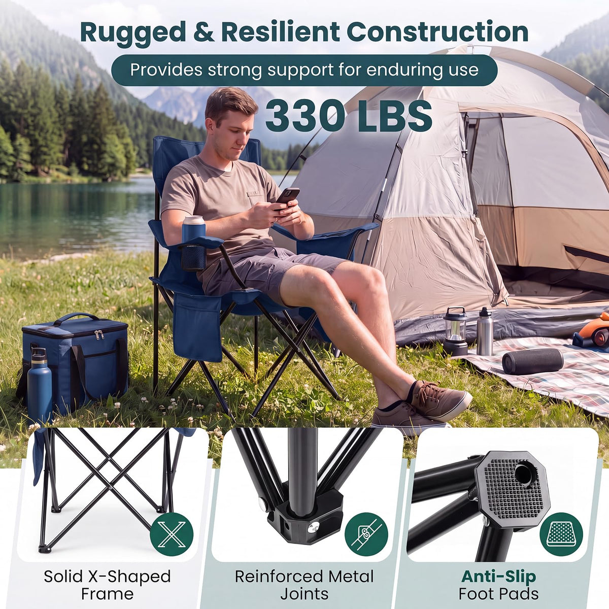 Tangkula Outdoor Camping Chair No Assembly & Quick Folding(1/2）