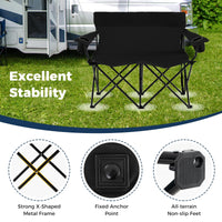 Tangkula 2 Person Camping Chair with Cup Holders