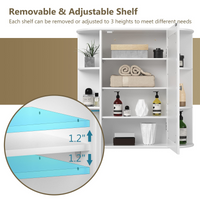 Tangkula Bathroom Medicine Cabinet with Mirror with Mirror, Wall Mounted Bathroom Storage Cabinet