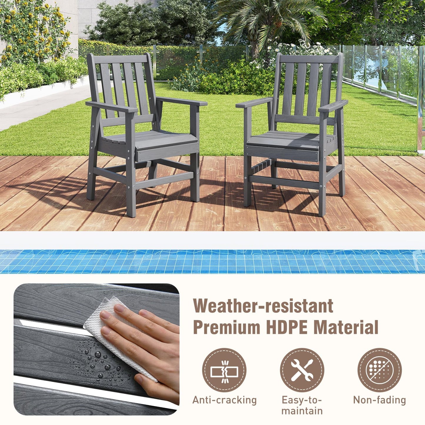 Tangkula 6 Pcs Patio Dining Bench Set for Garden