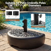 Tangkula 55 LBS Half Round Umbrella Base for 1.57" & 1.91" Poles