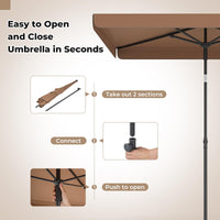 Tangkula 6.5 x 4.3 FT Rectangular Patio Umbrella