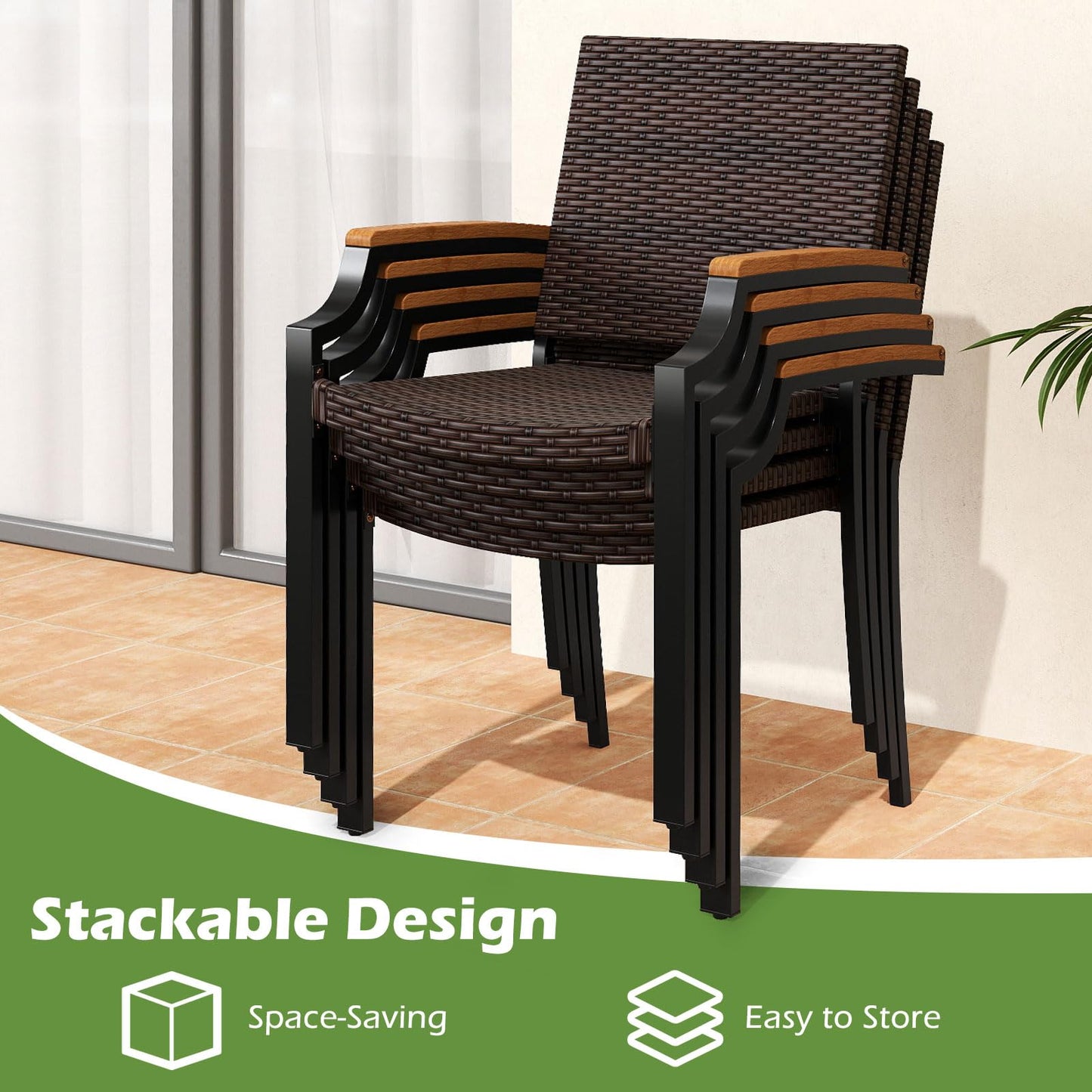 Tangkula 9-Piece Patio Dining Set for Backyard Garden