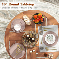 Tangkula Table de bar ronde de 99 cm avec plateau à lattes pour terrasse
