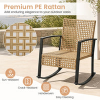 Tangkula 3-Piece Outdoor Rocking Chair Set for Garden