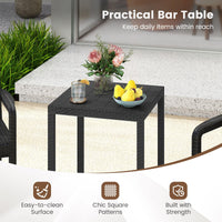 Tangkula 3 Pieces Patio Bar Set for Garden