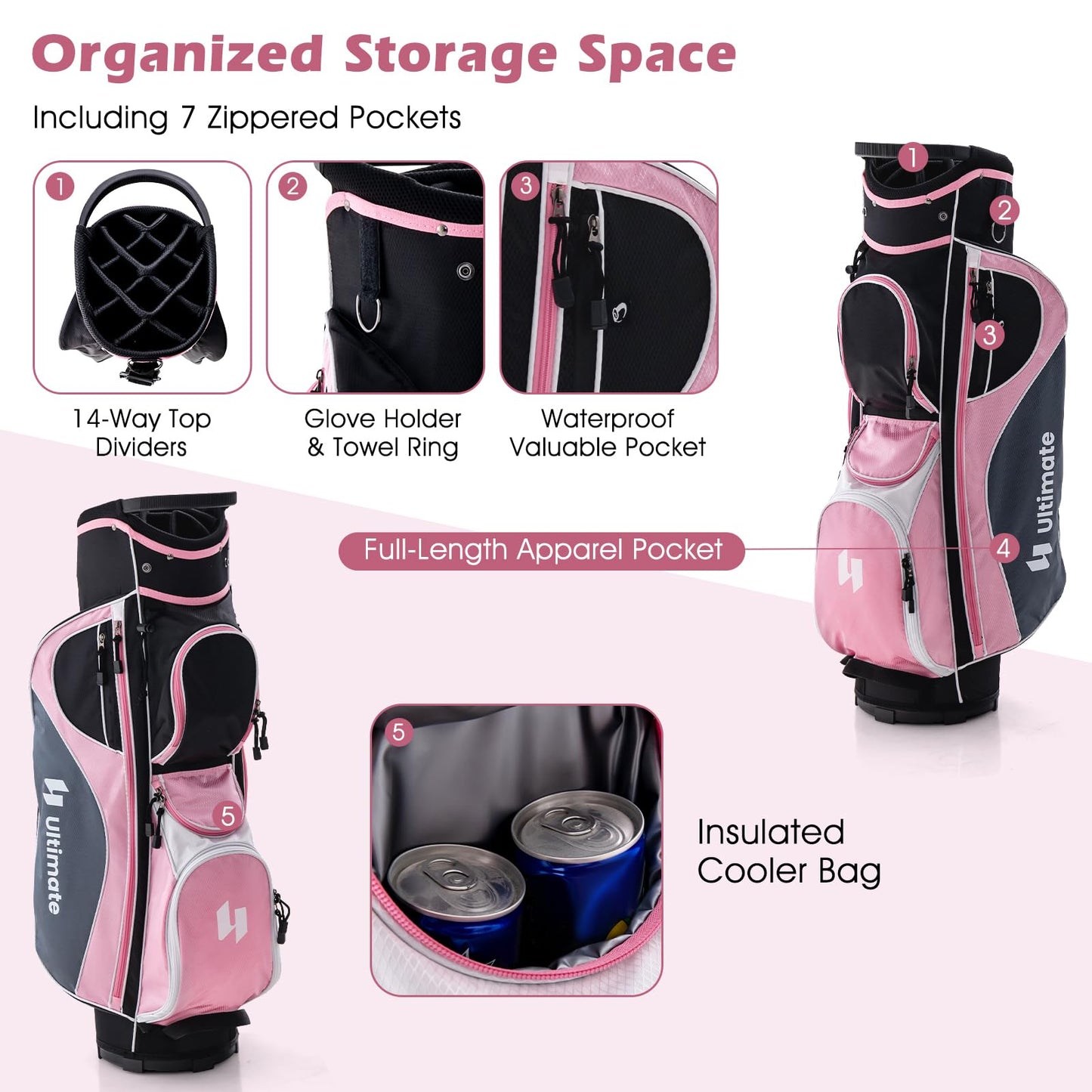 Tangkula Complete Golf Club Set for Women, Golf Club Package Set with 460CC