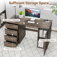 Tangkula 53" Computer Desk with 4 Storage Drawers