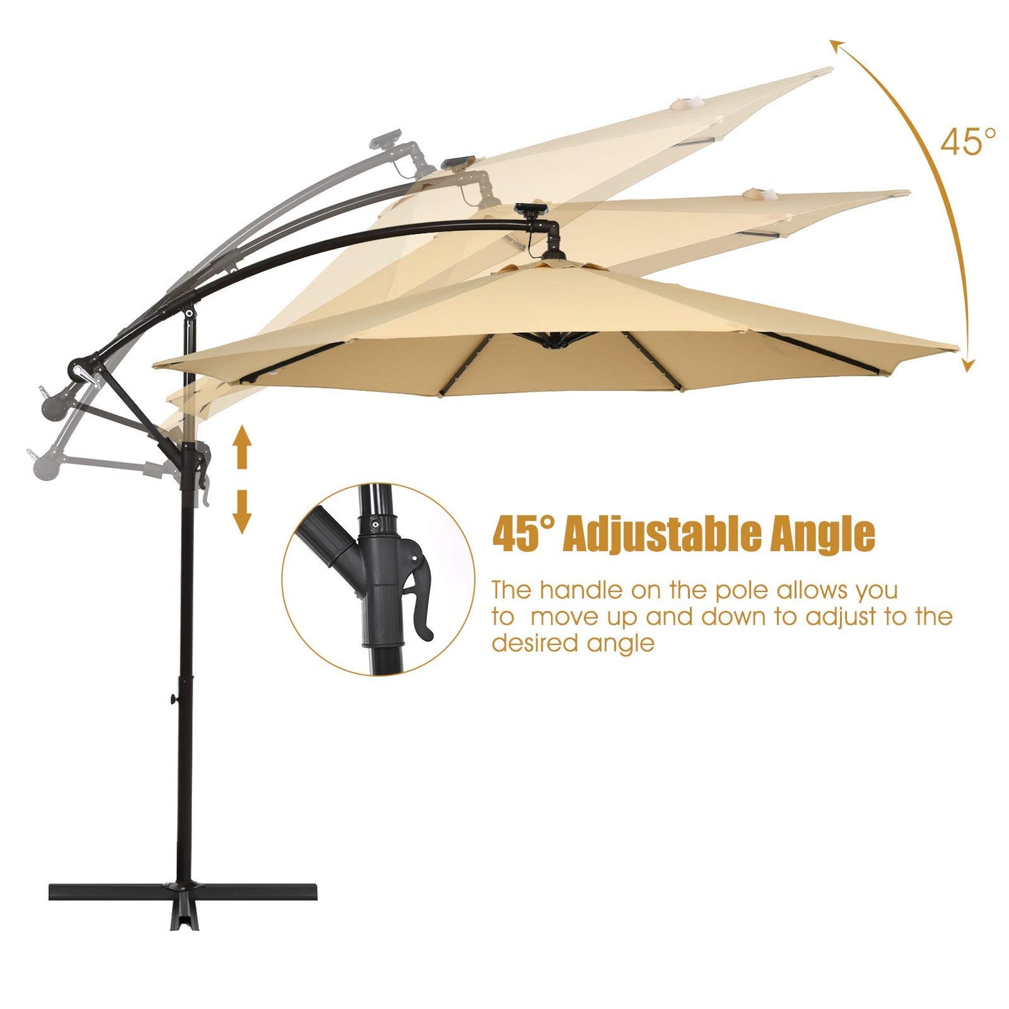 TANGKULA 10 Ft Patio Offset Umbrella for Backyard