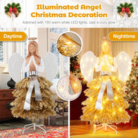 Tangkula 5.2 FT Lighted Angel with Christmas Tree Skirt