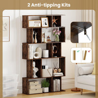 Tangkula 5-Tier Geometric Bookshelf 62”H Bookcase(1/2)