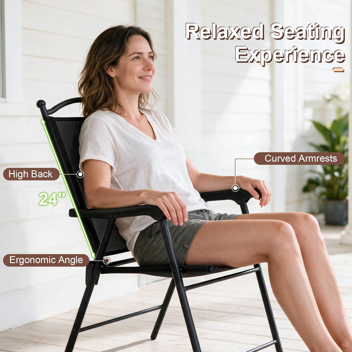 Tangkula Folding Patio Chairs Set of 2/4