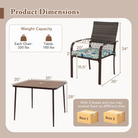 Tangkula 5 Pieces Patio Dining Set