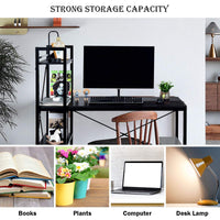 Tangkula Computer Desk with Storage Bookshelves