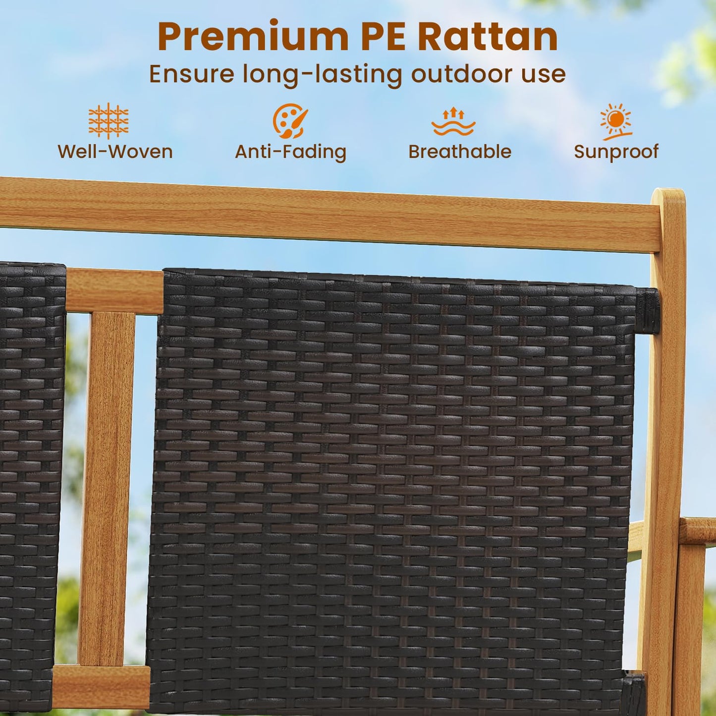 Tangkula Patio Rattan Glider Chair（double seat）