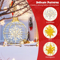Tangkula 3 Sizes Christmas LED Lighted Sphere Balls, Holiday Globe Lights for Indoor/Outdoor Party Decorations ( 25"+21"+16" )
