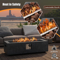 Tangkula 42.5” Propane Gas Fire Pit, 50,000 BTU Smokeless Fire Pit for Outside Patio