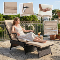 Tangkula Folding Wicker Chaise Lounge(1/2)