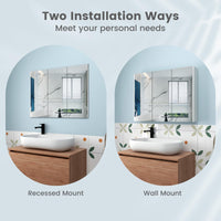 Tangkula 36" Bathroom Medicine Cabinet with Adjustable Shelf