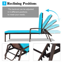 Tangkula Set of 2 Patio Furniture Outdoor Rattan Wicker Lounge Chair Set
