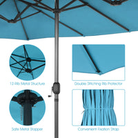Tangkula Double-Sided Patio Umbrella for Poolside