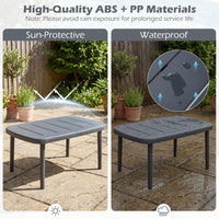 Tangkula Outdoor Coffee Table with Aluminum Alloy Rods