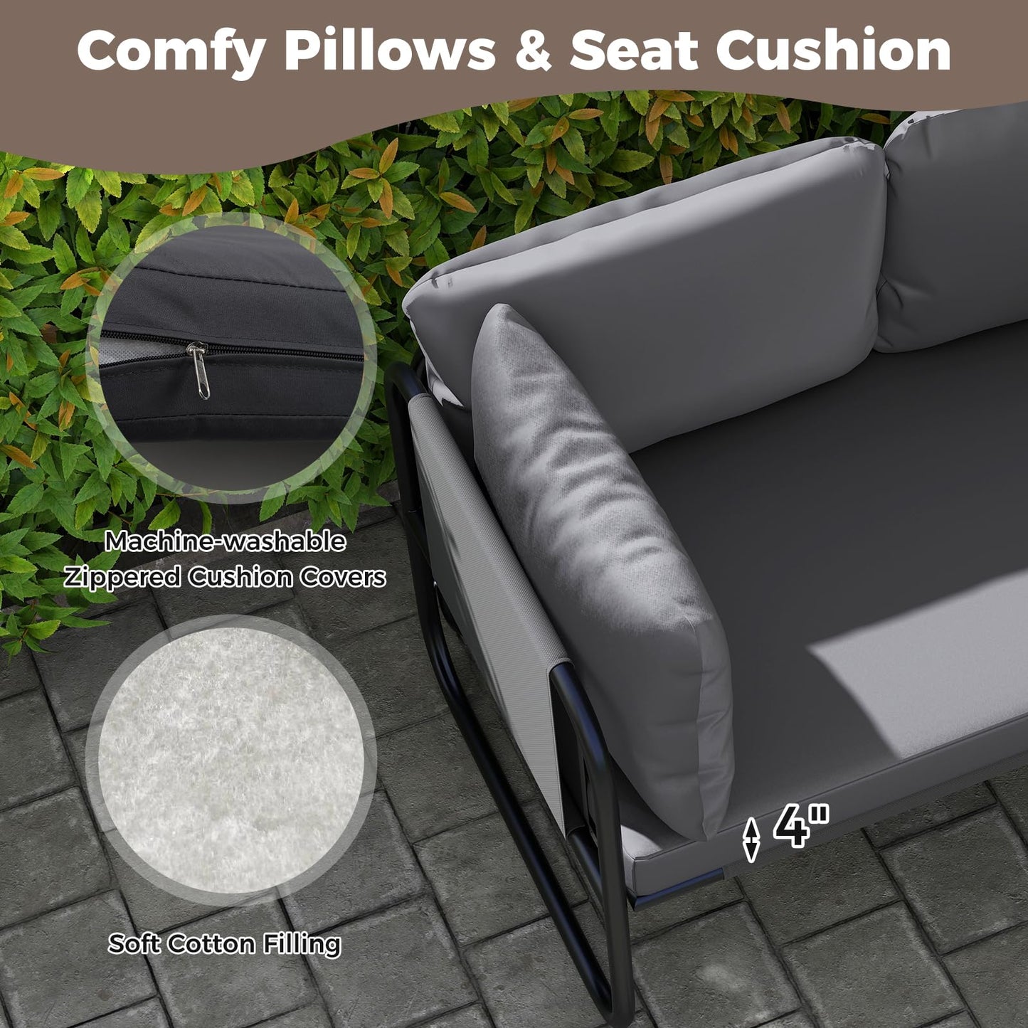 Tangkula  Outdoor Double Chair Furniture for Garden