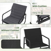 Tangkula 3 Piece Outdoor Rocking Bistro Set | Porch Rocker Chairs with Tempered Glass Table
