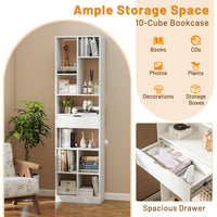 Tangkula 71” Tall Bookcase with Drawer Modern Bookshelf(1/2)
