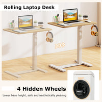 Tangkula Mobile Standing Desk Pneumatic Height Adjustable Rolling Desk
