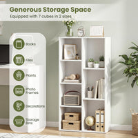 Tangkula 7-Cube Bookcase | Freestanding Storage Organizer with 7 Open Cubbies (1/2)