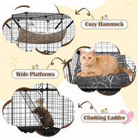 Tangkula Cat Cage Indoor 56" Large 4-Tier Cat Enclosure with Skylight