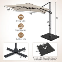 Tangkula 11 x 9 FT Patio Umbrella with Base Included