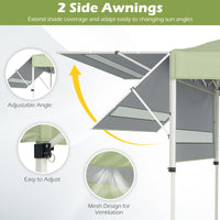 Tangkula 10x17 Ft Pop Up Canopy with Center Lock & 2 Adjustable Awnings