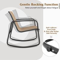 Tangkula Patio 3 Piece Rocking Bistro Set