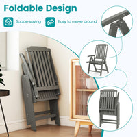 Tangkula Foldable Patio Chair All-Weather HDPE Outdoor Dining Chair(1/2/4)