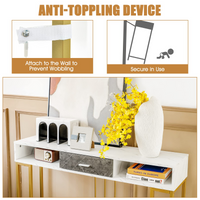 Tangkula Console Table with Drawer, 48" 2-Tier Faux Marble Sofa Table with Golden Steel Frame