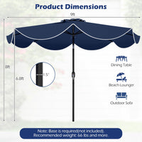 Tangkula 9 FT Solar Patio Umbrella with 24 LED Lights