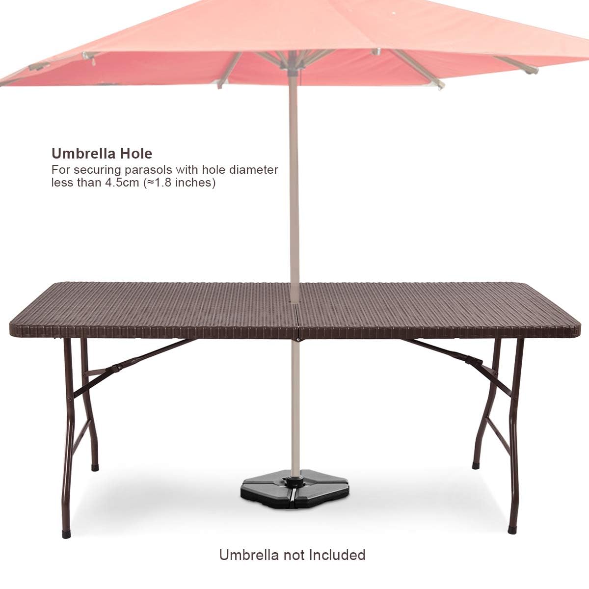 TANGKULA 6' Folding Table with Carrying Handle