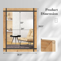 Tangkula 40" x 30" Inch Farmhouse Wall Mirror