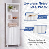 Tangkula Corner Bathroom Floor Cabinet 68" Tall Storage Cabinet