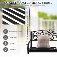 Tangkula 2 Person Porch Swing, Hanging Patio Swing Bench with Chains