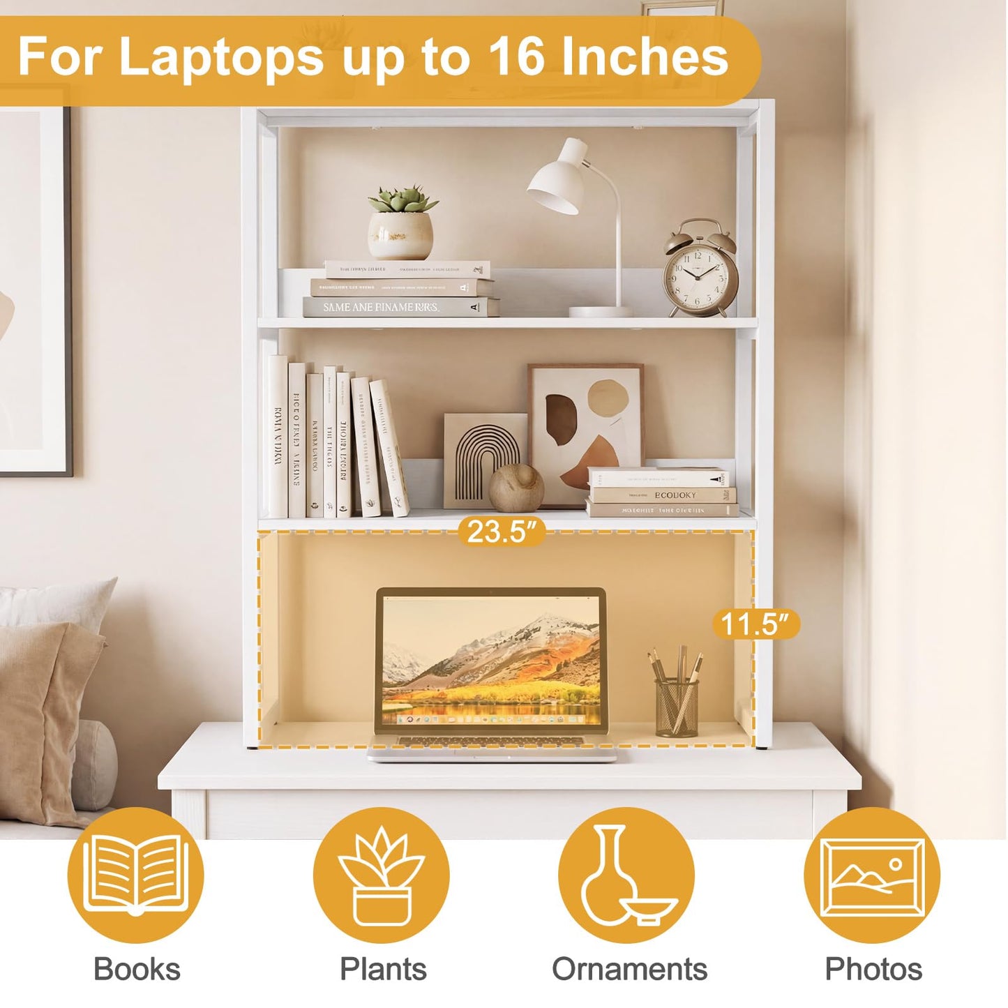 Tangkula 3-Tier Countertop Storage Hutch with Open Shelves (1/2)