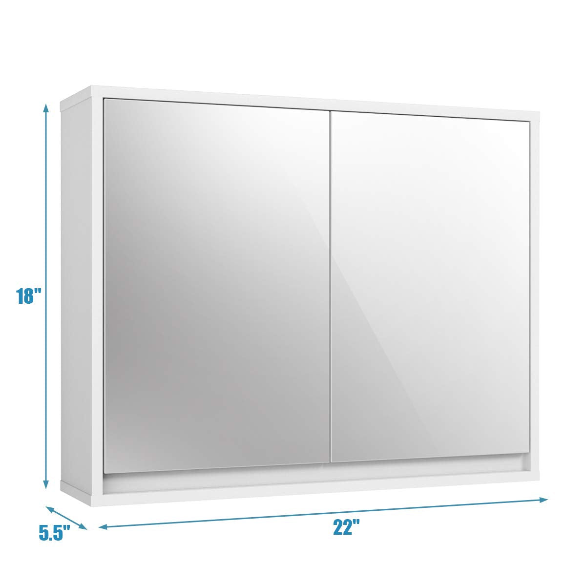 2-Tier Wall-Mounted Storage Cabinet - Tangkula