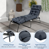 Tangkula Chaise Lounge Cushions for Outdoor Indoor Furniture