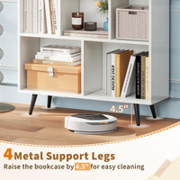 Tangkula Modern 7-Cube Bookcase with 4 Tapered Metal Legs