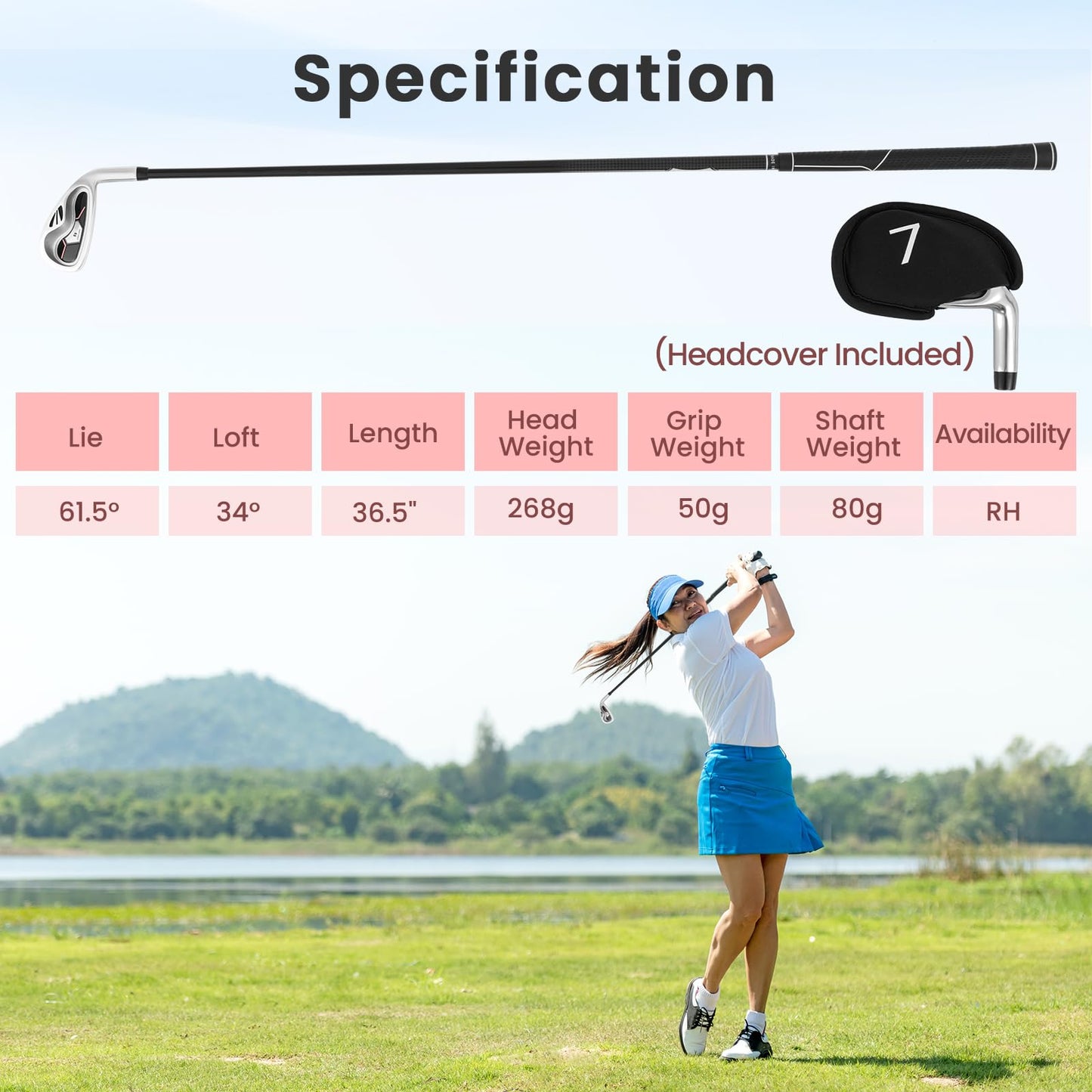 Tangkula #7 Iron Single Golf Club for Women