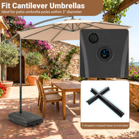Tangkula Cantilever 220 Lbs HDPE Offset Umbrella Stand with Crossbar